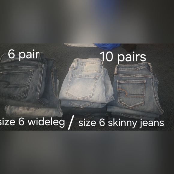 American Eagle Outfitters Women's Skinny Jeans - Light Blue & Dark Indigo Washes